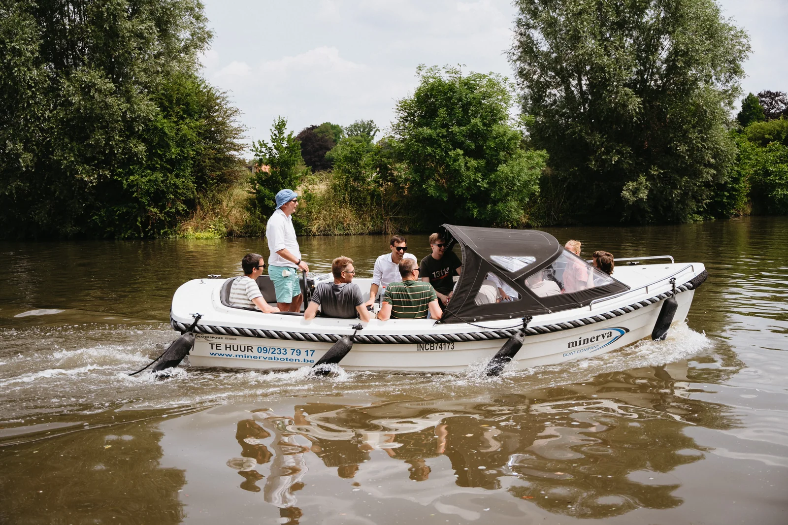 Trema team op de boot tijdens teambuilding in Gent